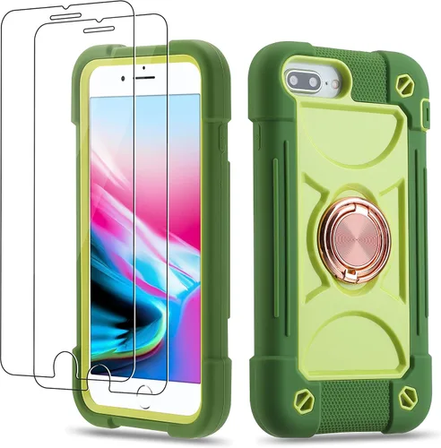Vista 27 de Funda para iPhone Se3/iPhone Se2, iPhone 6/6S, iPhone 7/iPhone 8 de 4.7 pulgadas con soporte de anillo, con 2 protectores de pantalla resistentes