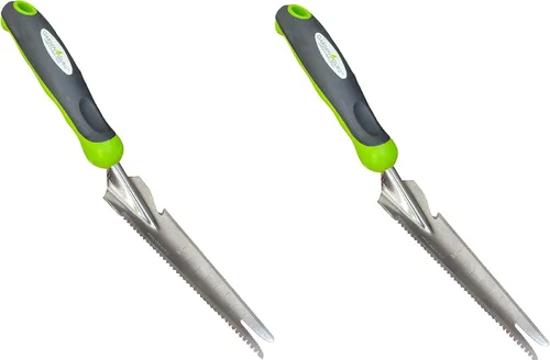 Vista 8 de Garden Guru - Paleta de deshierbe de mano con mango ergonómico, cuchillo de deshierbe y excavación de acero inoxidable, resistente a la corrosión