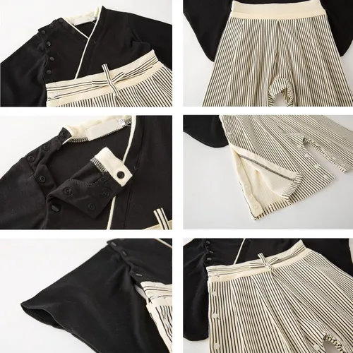 Vista 8 de CRFASIBE Mono para bebé, kimono japonés, de algodón, para niñas, estilo japonés, con 2 pares de calcetines