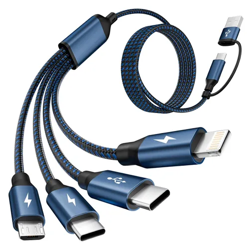 Vista 21 de Cable de carga múltiple USB C Splitter 1 paquete, cable de carga USB A/C a USB C, cable de carga dual tipo C, cable de carga múltiple 4 en 2 con 4