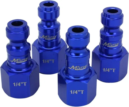 Vista 7 de Milton Kit acoplador y enchufe - (T-Estilo, Azul) - 1/4" NPT, (14-Piezas) - S-314TKIT