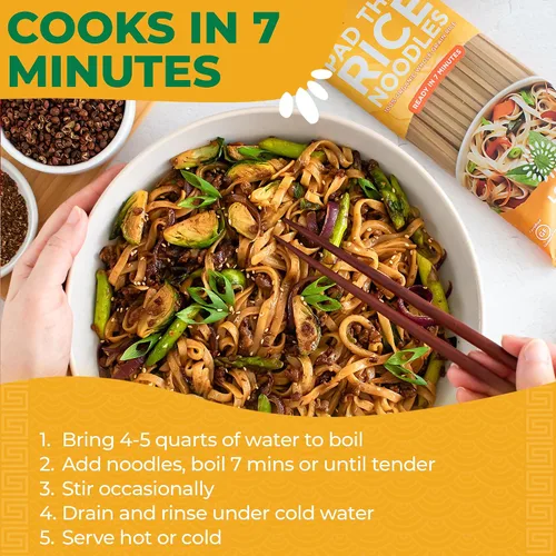 Vista 6 de Lotus Foods Fideos tailandeses orgánicos de arroz integral – Fideos de estilo asiático para salteados, sin gluten, vegano, grano entero, sin OMG