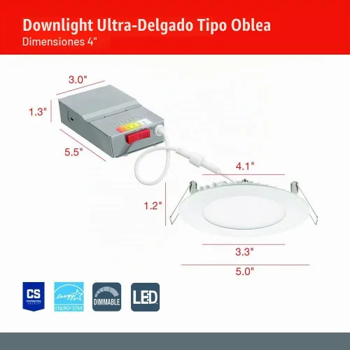 Vista 5 de Juno WF4 SWW5 90CRI ORB M6 Luz descendente de oblea LED redonda, 120 voltios, temperatura de color conmutable 2700K/3000K/3500K/4000K/5000K Bronce