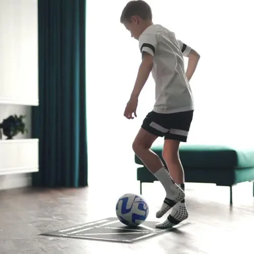 Vista 4 de Football Footstep Mat - Silent Anti-Skid Shock Absorption, Soccer & Sport Training Mat, Pace Ball Handler Equipment