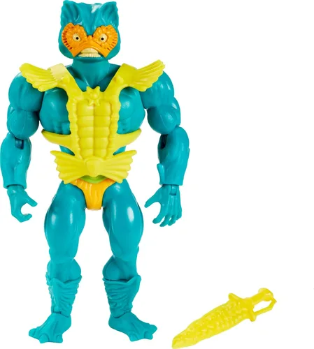 Vista 5 de Masters of the Universe Origins Figura de acción, coleccionable Mer-Man, villano MOTU Ocean Warlord, 16 articulaciones articuladas, 5.5 pulgadas