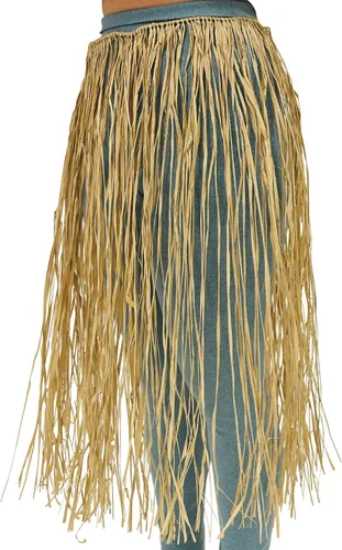 Vista 3 de Falda de rafia para hula, talla King, natural, accesorio de fiesta, 1 unidadpaquete