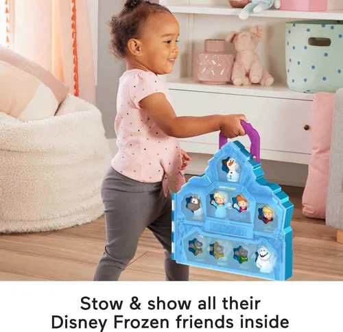 Vista 7 de Fisher-Price Little People - Juego de juguetes para niños pequeños Disney Frozen con castillo portátil, estuche de juego con figuras para juego