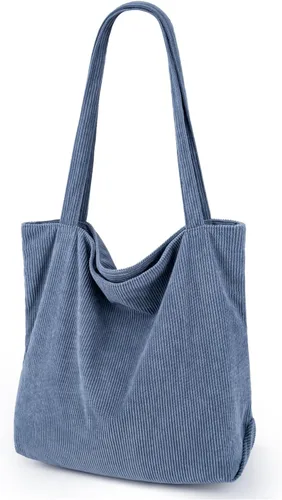 Vista 15 de Bolso de pana Iioscre para mujeres, bolsos hobo con cierre de cremallera, bolsos de hombro casuales de gran capacidad con bolsillos interiores