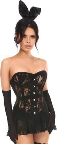 Vista 3 de Daisy corsés traje de conejo negro 4 PC sexy para mujer pequeño