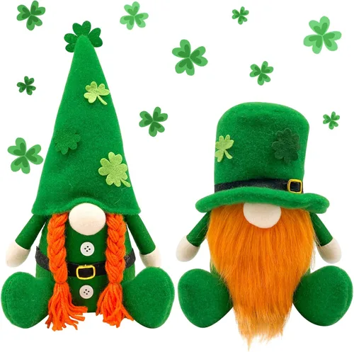 Vista 10 de Decoraciones del día de San Patricio, decoración del día de San Patricio, muñeca de duende, decoraciones de gnomos del día de San Patricio