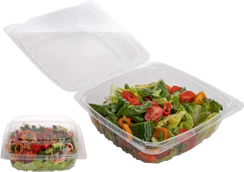 Vista 10 de Recipientes de postre (paquete de 25 – 6 x 6 x 3) contenedores de plástico desechables para alimentos, contenedor de alimentos transparente