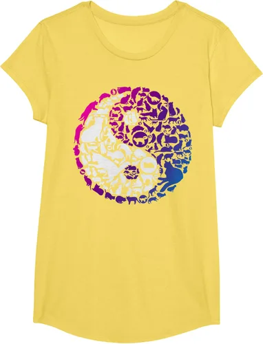 Vista 35 de Cute Kitty Cats and Zen Spirit Peace & Love Yin Yang - Camiseta de gato Negro
