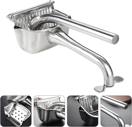 Vista 3 de Stainless Steel Manual Fruit Juicer Lemon Squeezer Hand Press Citrus Juicer 304 Food-grade Metal Household Kitchen Tool for Fresh Juice Extraction