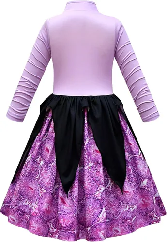 Vista 3 de ROSEZUZU Ursula - Conjunto de disfraz de cosplay para niñas, 3-11 años