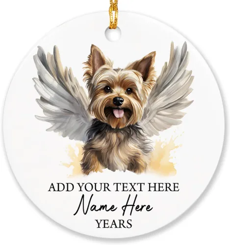 Vista 31 de Airedale Terrier - Adorno personalizado de alas de ángel para perro, regalo de pérdida de condolencias de mascotas, adorno de Navidad conmemorativo