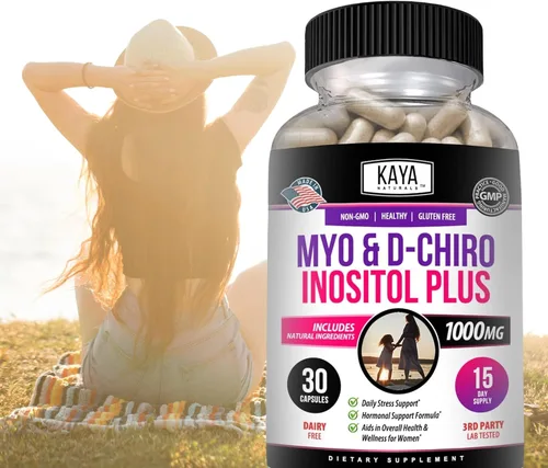 Vista 9 de Kaya Naturals Myo & D-Chiro Inositol Plus Apoyo para Mujeres, Vitamina B8-30 Cápsulas