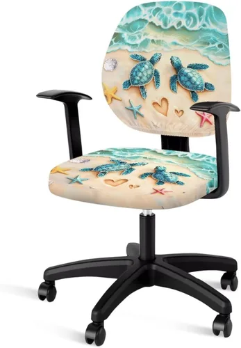 Vista 20 de Funda para silla de oficina, con temática de playa, funda elástica para silla de oficina, funda elástica de 2 piezas, funda para silla