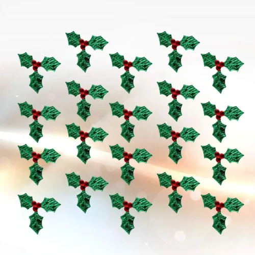 Vista 9 de EXCEART 100 piezas de bayas de acebo artificiales con hojas verdes de Navidad, ramas de baya de acebo, accesorios de decoración para bricolaje