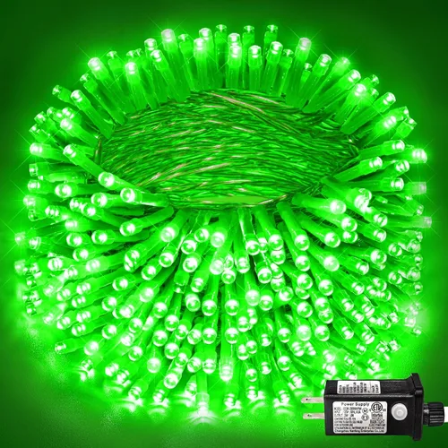 Vista 50 de 120 luces LED rojas y blancas de Navidad para exteriores, cadena de luces de Navidad de 40 pies, 8 modos, luces de hadas rojas y blancas