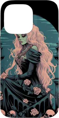 Vista 21 de Funda para iPhone 16 Gothic Girl Pastel Goth Wiccan Pagan Anime Nu Goth Grunge