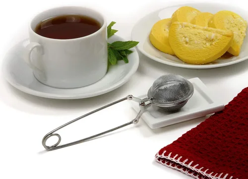 Vista 2 de Norpro Infusor de té de malla de acero inoxidable, 2 pulgadas, plateado