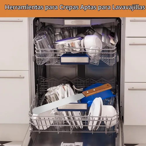 Vista 8 de Kit de espátula y esparcidor de crepé, espátula con mango de madera (12 pulgadas)