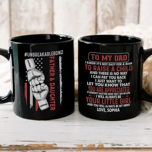 Vista 15 de Taza personalizada con texto en inglés «To My Dad», «My Hero», regalo personalizado para papá de parte de hijo, taza de padre e hijo, regalo