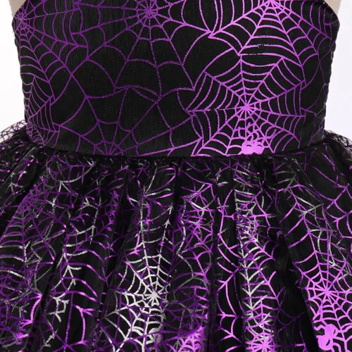 Vista 3 de IMEKIS Toddler Kids Girl Halloween Bat Spider Costume Birthday Party Cosplay Witch Dress Up Photo Shoot Outfit 1-6T