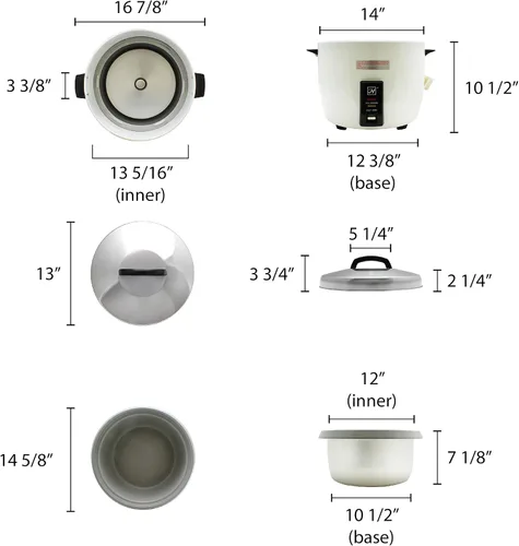 Vista 2 de Tiger Chef SEJ50000T - Olla arrocera antiadherente para 30 tazas