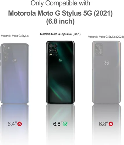 Vista 2 de SURITCH Funda para Moto G Stylus 5G (mármol), protector de pantalla integrado, a prueba de golpes, con purpurina