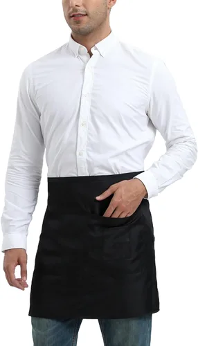 Vista 2 de Xeoxarel Delantal unisex con 4 bolsillos, para mujer y hombre, 27 x 18 pulgadas