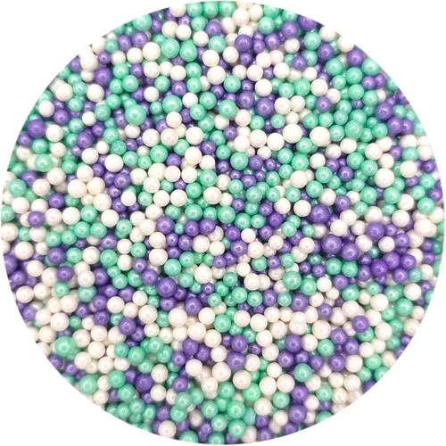 Vista 20 de NCS Gránulos comestibles Nonpareils negros, blancos y dorados – Decoración para cupcakes, pasteles y galletas, 7 onzas