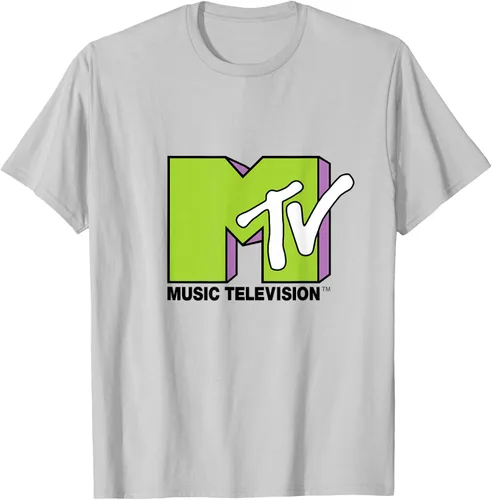 Vista 46 de Camiseta de tratamiento de relleno con logotipo MTV verde lima y morado, Negro, S Azul Marino