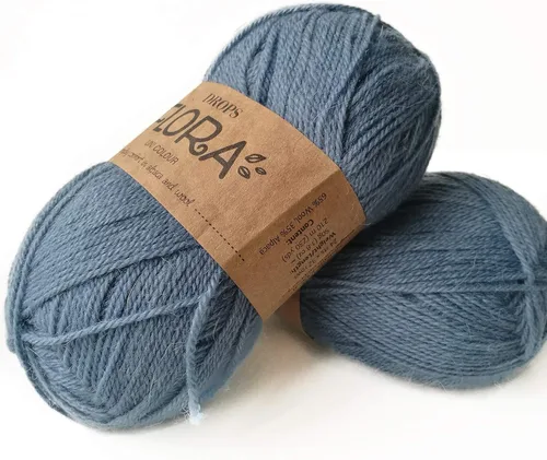 Vista 19 de 65% lana 35% hilo de alpaca, Drops Flora, 1 o superfino, peso de dedos, 4 capas, 1.8 onzas, 230 yardas por bola (01 blanco apagado)