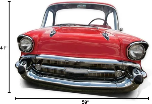 Vista 2 de Star Cutouts, Coche rojo pequeño, soporte de cartón para niños, 41 x 59 pulgadas