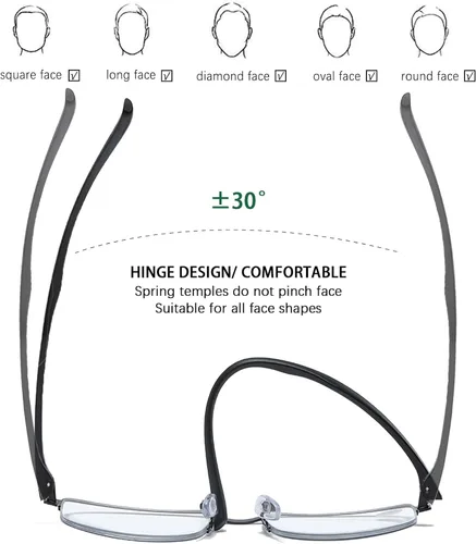 Vista 6 de Gafas de lectura progresivas multifocales fotocromáticas para hombre, con protección UV, gafas de sol de transición, antiluz azul, lectores UV