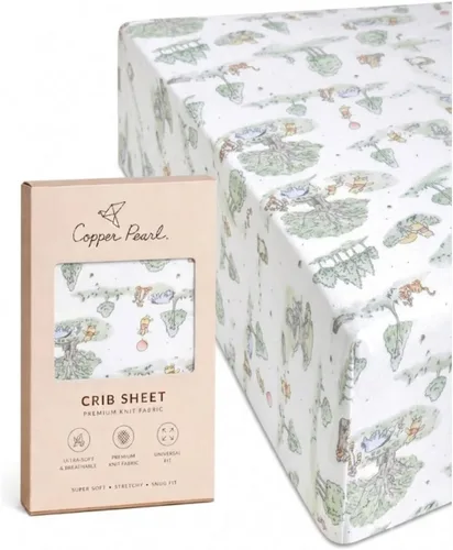 Vista 119 de Copper Pearl: Sábanas de punto prémium para cuna de bebé para niños y niñas, transpirables y suaves, sábanas ajustables para colchones estándar