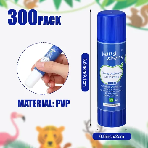 Vista 2 de Qilery 300 unidades de pegamento blanco a granel lavables a granel barras de pegamento para manualidades, papel adhesivo de 0.3 onzas, pegamento