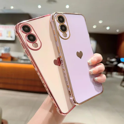 Vista 116 de phylla Funda de teléfono compatible con Samsung Galaxy A12 de 6.5 pulgadas, lindo corazón chapado en oro, elegante funda de lujo para mujer