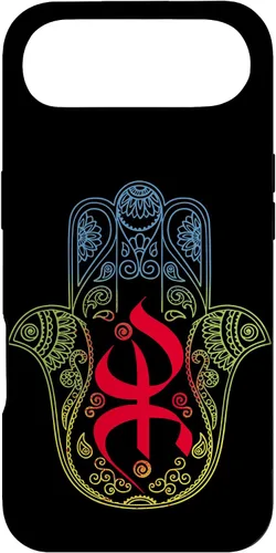 Vista 26 de Funda para iPhone 13 Pro Max Khamsa Amazigh Berber con símbolo de Yaz con colores vibrantes de la bandera