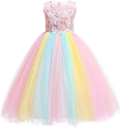 Vista 22 de REXREII Vestido de tul sin mangas para fiesta de unicornio para niñas, disfraz de carnaval, princesa, cumpleaños, Navidad, vestido largo