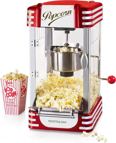 Vista 3 de Máquina para hacer palomitas de maíz Nostalgia, Original, Rojo/Anaranjado