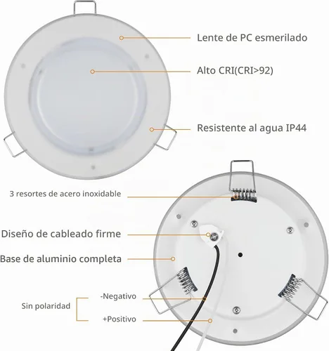 Vista 8 de RVZONE Luz LED de Techo Empotrada para RV Barco de 4.5 Pulgadas, Luz LED de Disco para RV de 12 Voltios Blanco Frío, Iluminación Interior Downlight