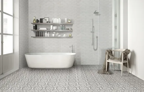 Vista 5 de Ackland Catedral Terabrik Polvo Blanco 11 pulgadas x 28 pulgadas Azulejo de ladrillo de arcilla Blanco (Alpine White)