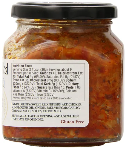 Vista 2 de Elki's Gourmet Bruschetta de alcachofa y pimiento rojo, 9.9 onzas