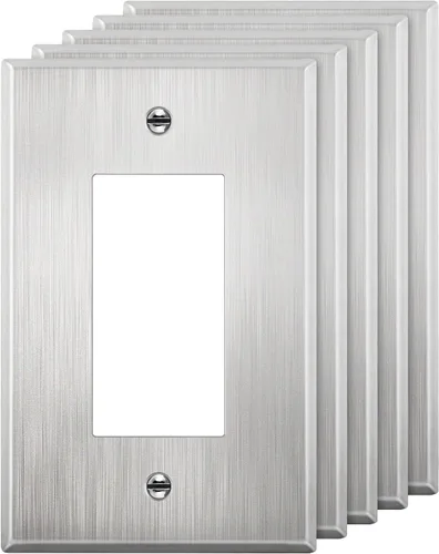 Vista 27 de LIDER Placa decorativa de pared de metal para interruptor o receptáculo, cubierta de salida de acero inoxidable, resistente a la corrosión