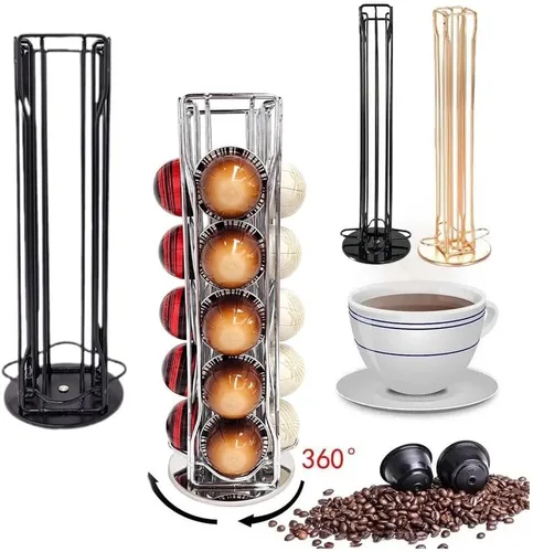Vista 2 de Wmool Soporte para cápsulas de café Vertuo para 32 cápsulas de café compatible con Nespresso Vertuoline soporte Vertuo Line Organizer Carousel 360