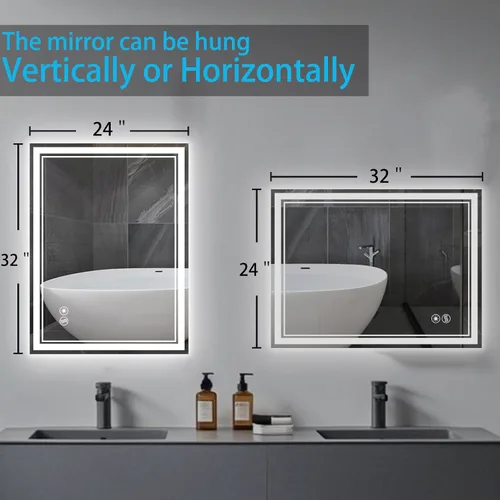Vista 7 de Espejo de baño de 24 x 32 pulgadas con luces LED, sin niebla