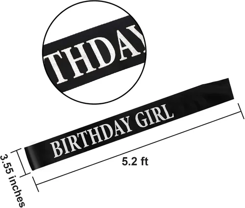 Vista 7 de Zonon Birthday Headbands Birthday Satin Sash and Tiara Birthday Crown for Girls Women Birthday Party Supplies