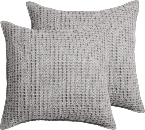 Vista 16 de Levtex Home - Mills Waffle - Juego de fundas de almohada Euro (Set de dos) - Spa - Tamaño de funda (66x66 cm), sin inserto